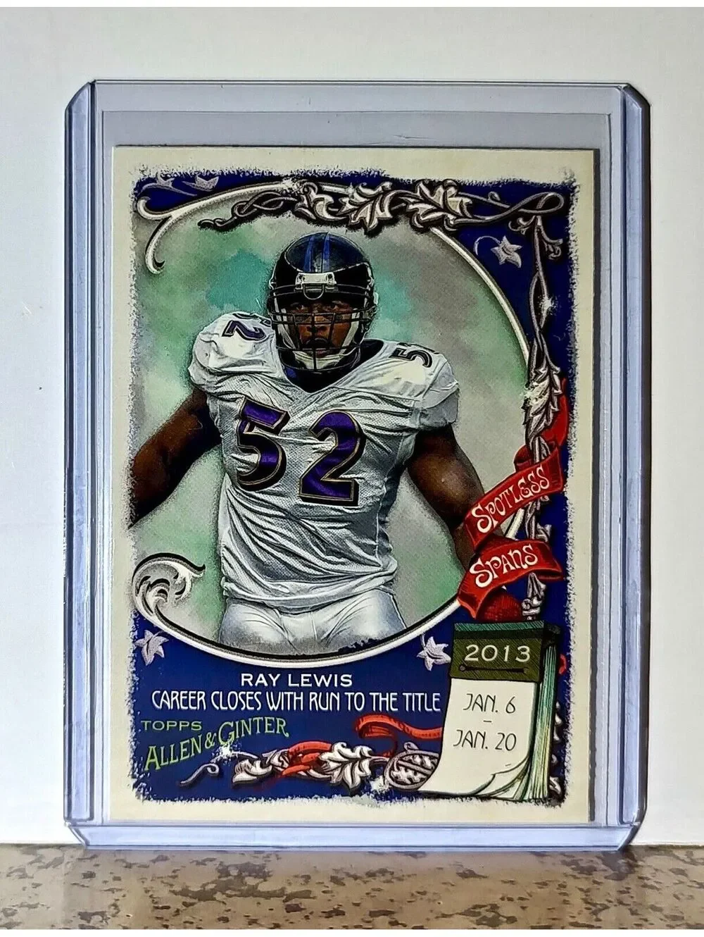 Ray Lewis 2023 Topps Allen & Ginter Spotless Spans NFL #SS-22 Card Ravens